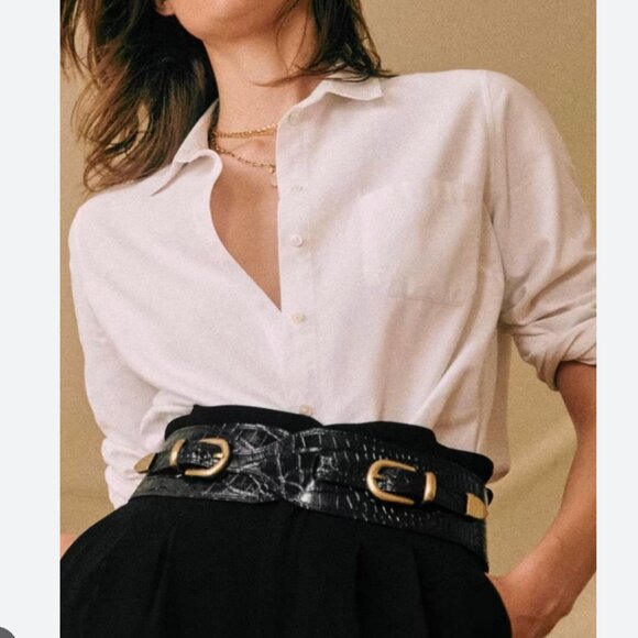 Sezane Ceinture Gisèle BELT in Noir Croco Black - Picture 1 of 5